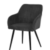 BETTY FAUTEUIL VELOURS NOIR PIEDS NOIR