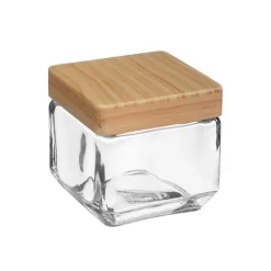 BOCAL CARRE VERRE ET PIN 0.85L