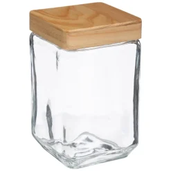 BOCAL CARRE VERRE ET PIN 1.7L