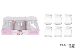 6 BOCAUX VERRE POTS A YAOURT 180ML