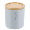 BOITE A COTON POLYRESINE COUVERCLE BAMBOU BLEU CLAIR