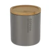 BOITE A COTON POLYRESINE COUVERCLE BAMBOU GRIS BAMBOU