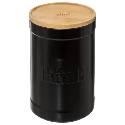 BOITE A FARINE NATUREO CERAMIQUE COUVERCLE BAMBOU NOIR