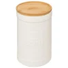 BOITE A FARINE NATUREO CERAMIQUE COUVERCLE BAMBOU BLANC