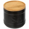 BOITE A SEL NATUREO CERAMIQUE COUVERCLE BAMBOU NOIR