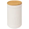 BOITE A SUCRE NATUREO CERAMIQUE COUVERCLE BAMBOU BLANC