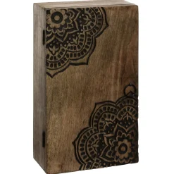 BOITE CLE BOIS SCUPTE D.28X16CM
