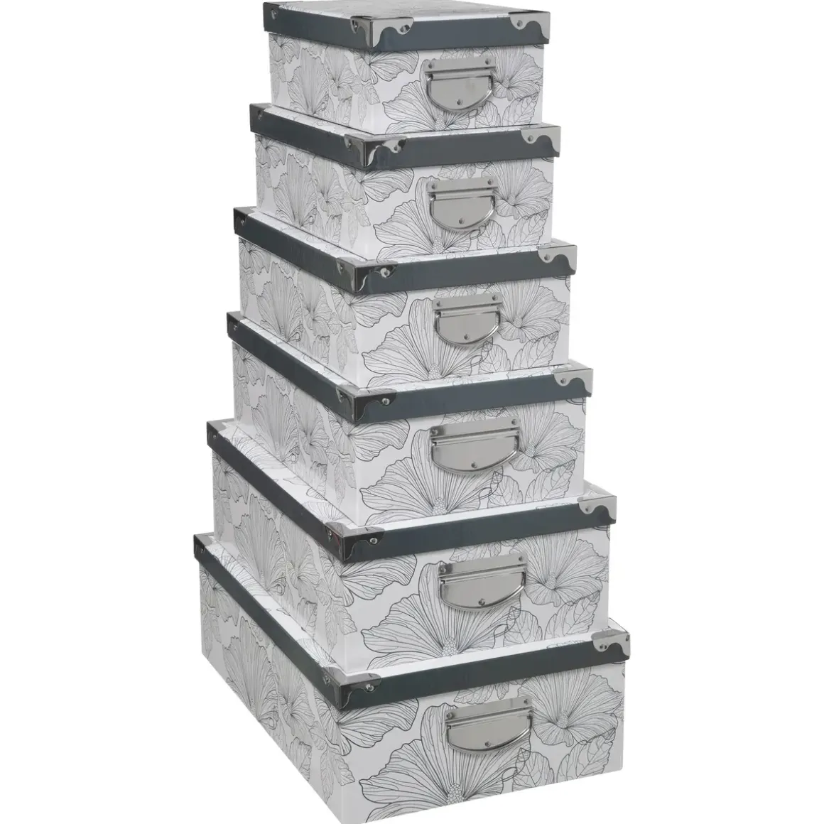 BOITE COIN METAL DELICAT NOIR ET BLANC 32X21.5X11.8CM