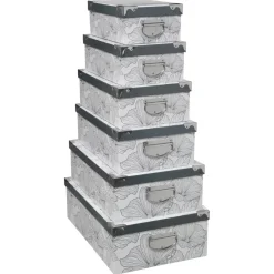 BOITE COIN METAL DELICAT NOIR ET BLANC 28X19.5X10.8CM