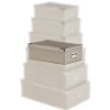 BOITE COINS METAL CROCO TAUPE 44X31X15CM