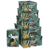 BOITE COINS METAL IMPRIME TROPIQUE D.48X33.5X16CM