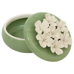 BOITE DECO CERAMIQUE FLEUR DE ROSE