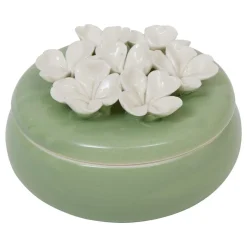 BOITE DECO CERAMIQUE FLEUR DE ROSE