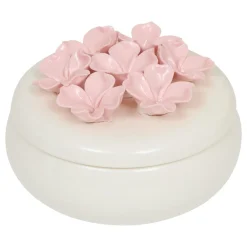 BOITE DECO CERAMIQUE FLEUR DE ROSE