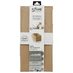 BOITE DE RANGEMENT TOILE DE JUTE 15X31CM