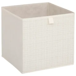 BOITE DE RANGEMENT TWEED BLANC 31X31CM