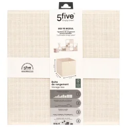 BOITE DE RANGEMENT TWEED BLANC 31X31CM