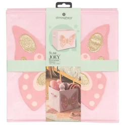 BOITE DE RANGEMENT VELOURS PAPILLON 29X29CM