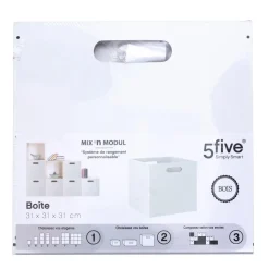 BOITE DE RANGEMENT 31X31CM BOIS BLANC