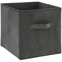 BOITE RANGEMENT VELOURS GRIS FONCE 31X31CM