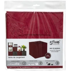 BOITE RANGEMENT VELOURS ROUGE 31X31CM