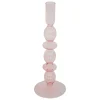 BOUGEOIR VERRE BULLES ROSE H.25.7CM