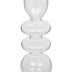 BOUGEOIR VERRE BULLES TRANSPARENT H.22CM