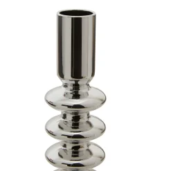 BOUGEOIR VERRE SKY ARGENT H.21.5CM