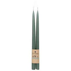BOUGIE BATON HUGO CELADON H.30CM X2 PIECES