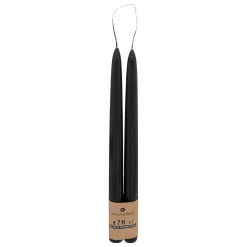 BOUGIE BATON HUGO NOIR H.30CM X2 PIECES