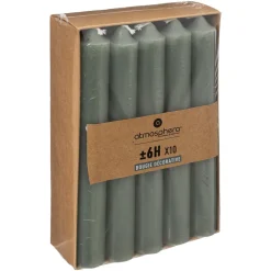 BOUGIE BATON HUGO VERT H.16CM X10 PIECES