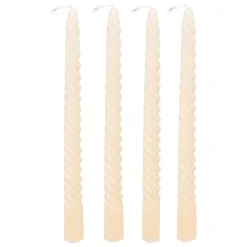 BOUGIE BATON TWIST HUGO IVOIRE H.25CM X4 PIECES