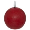 BOUGIE BOULE LED MOLIA ROUGE D.12CM