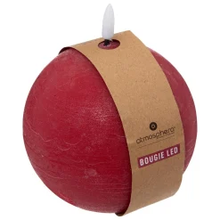 BOUGIE BOULE LED MOLIA ROUGE D.12CM