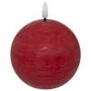 BOUGIE BOULE LED MOLIA ROUGE D.10CM