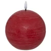 BOUGIE BOULE LED MOLIA ROUGE D.8CM