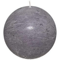 BOUGIE BOULE OLIA GRIS FONCE D.10CM