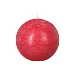 BOUGIE BOULE RUSTIC ROUGE D.10CM