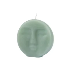 BOUGIE FORME VISAGE 9X2.5X9CM CELADON
