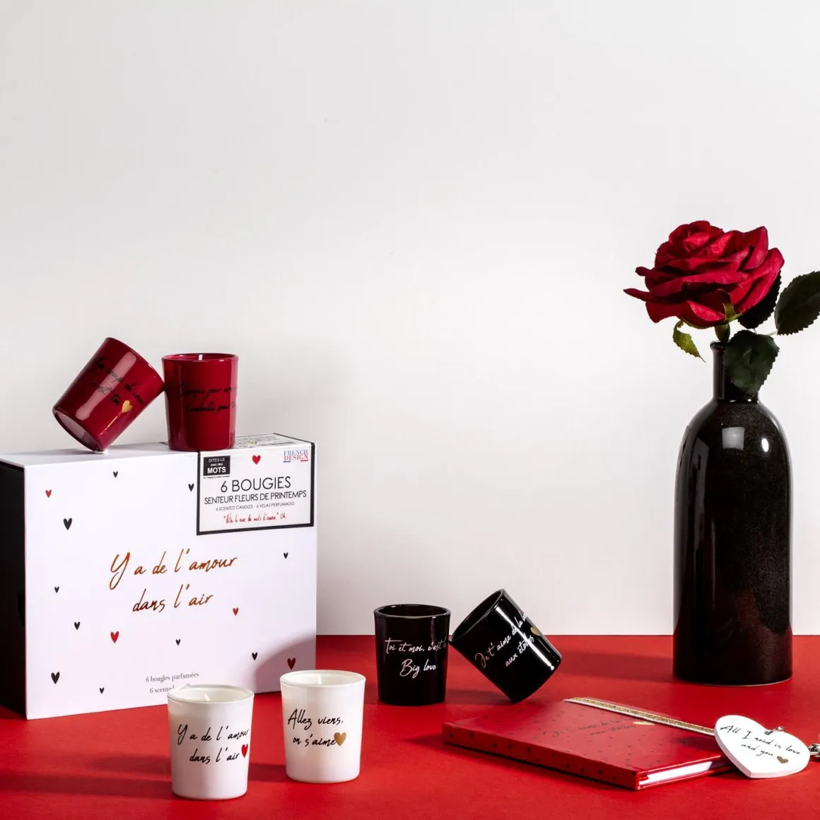 BOUGIE MOTS AMOUR X6 PIECES COFFRET