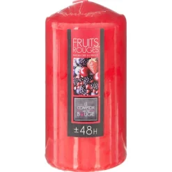 BOUGIE PARFUMEE RONDE 395G FRUIT ROUGE 7X14CM