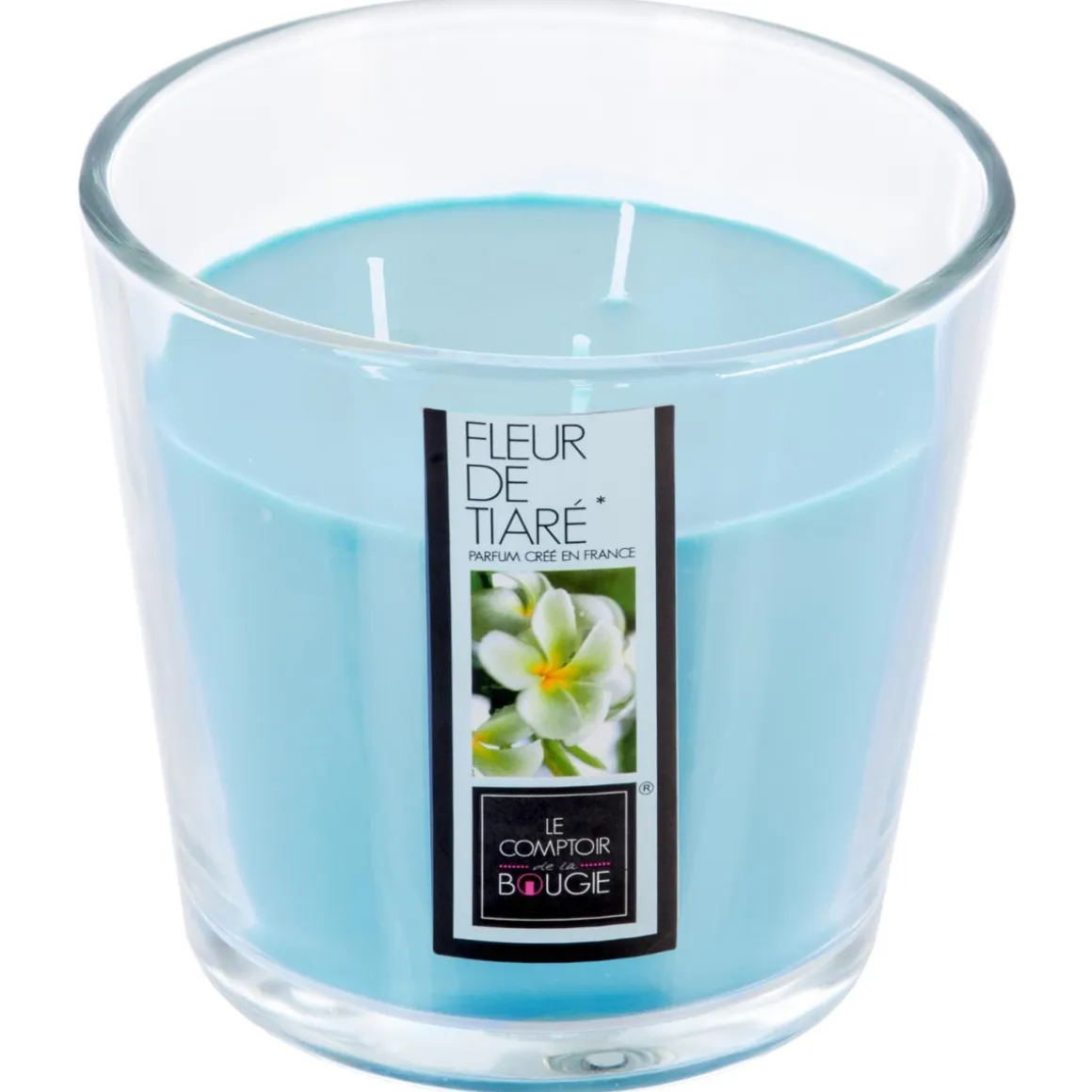 BOUGIE PARFUMEE VERRE FLEUR TIARE 500G