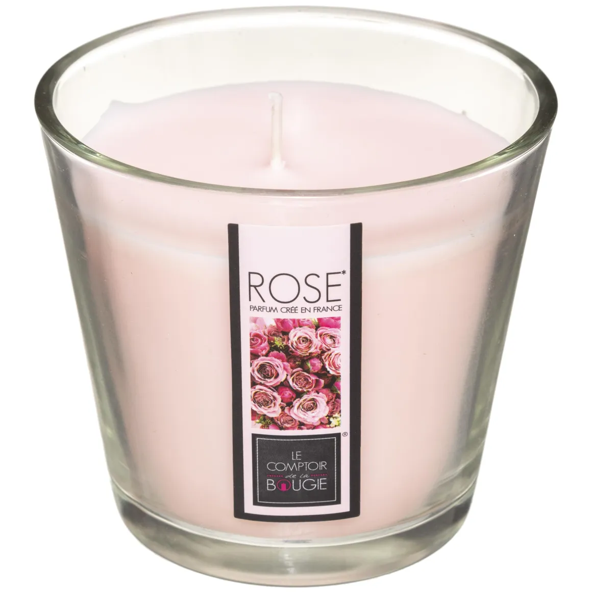 BOUGIE PARFUMEE VERRE ROSE NINA 190G