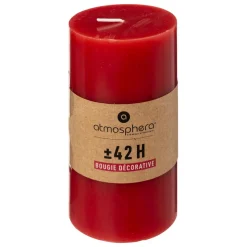 BOUGIE RONDE HUGO ROUGE 7X13CM