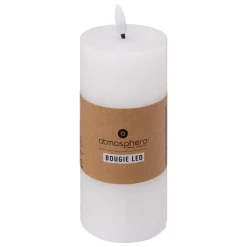 BOUGIE RONDE LED MOLIA BLANC 7X18CM