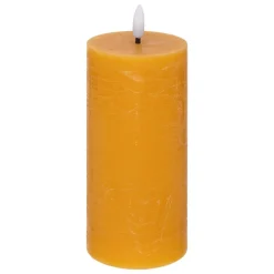 BOUGIE RONDE LED MOLIA JAUNE 7X18CM