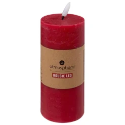 BOUGIE RONDE LED MOLIA ROUGE 7X18CM