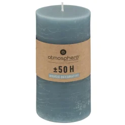BOUGIE RONDE OLIA BLEU ORAGE D.6.8X14CM