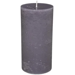 BOUGIE RONDE OLIA GRIS FONCE D.6.8X14CM