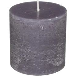 BOUGIE RONDE OLIA GRIS FONCE D.6.7X7CM